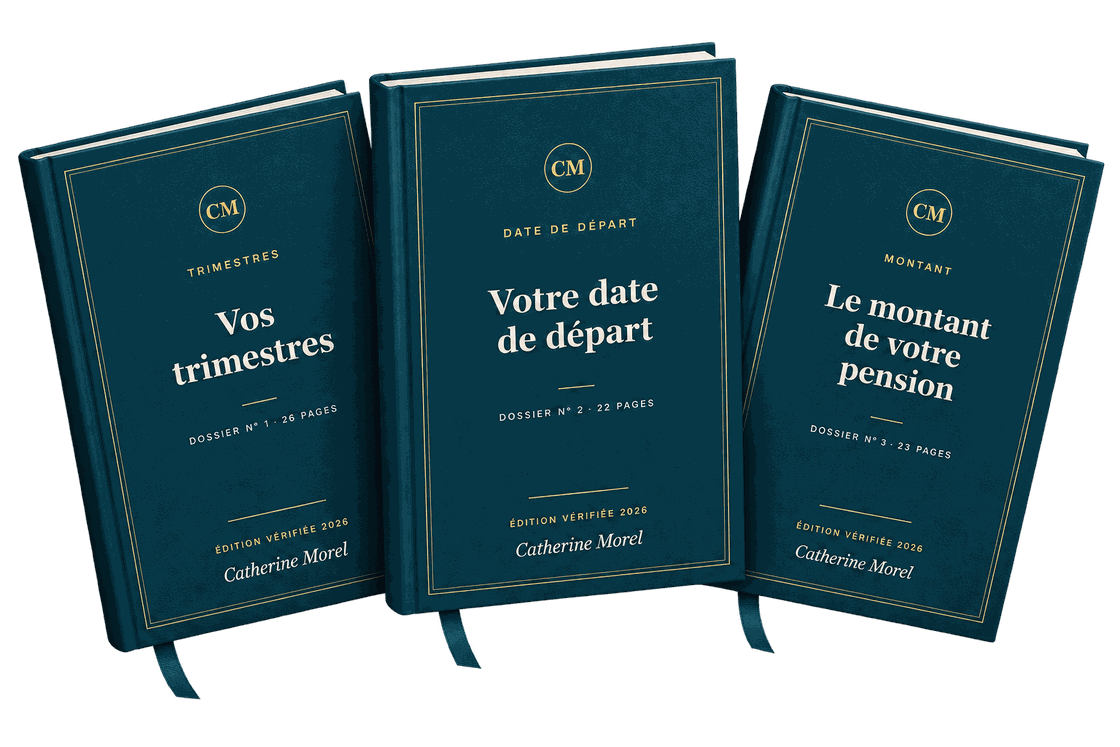 Les trois dossiers réunis : Vos trimestres, Votre date de départ, Le montant de votre pension